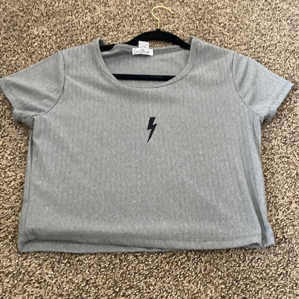 Gray shirt sleeve top